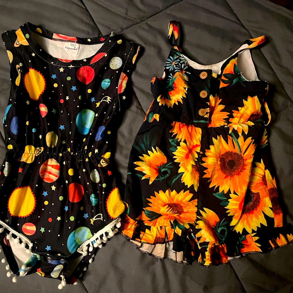 12 month rompers x2